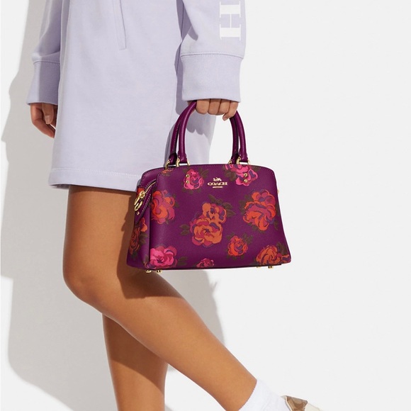 COACH Mini Lillie Jumbo Floral Satchel - Picture 13 of 14